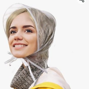 🆕 Rain & Wind Hair Bonnet With Visor / Clear Waterproof Hat / Qty Of 2